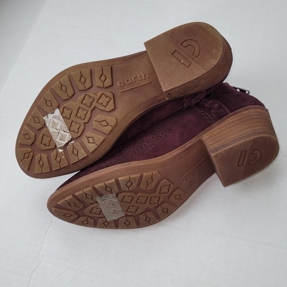 EARTH Womens Peak‎ Perry Perforated  Burgandy Wine Bootie 7.5W Style 3318 - Picture 6 of 13